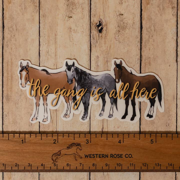 "The Gang is All Here" Horse Herd Sticker for wholesale by Western Rose Studios