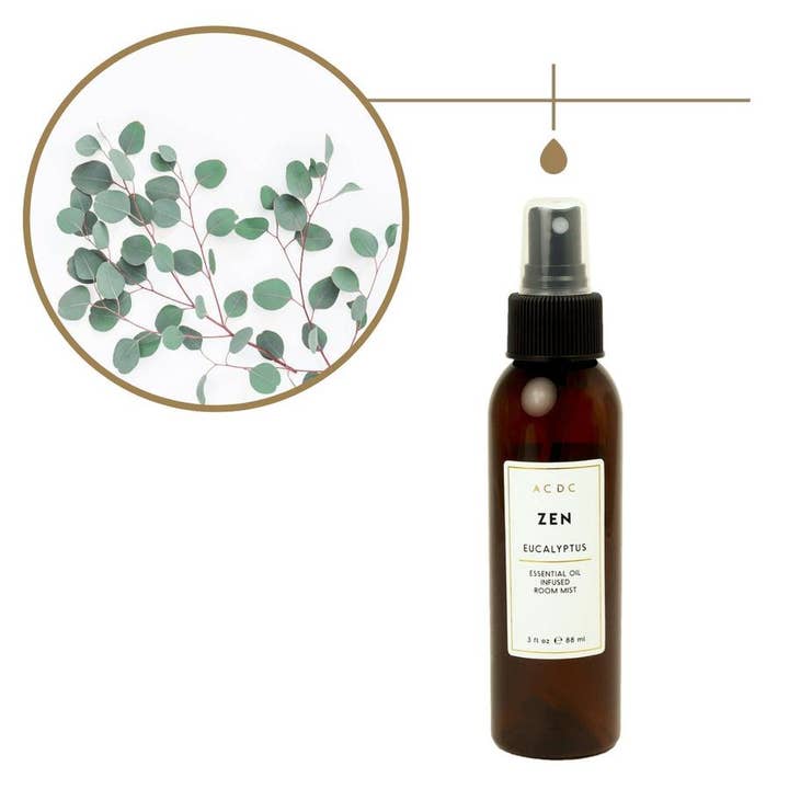 Zen Eucalyptus Essential Oil Room Mist Amber for wholesale by ACDC Co.