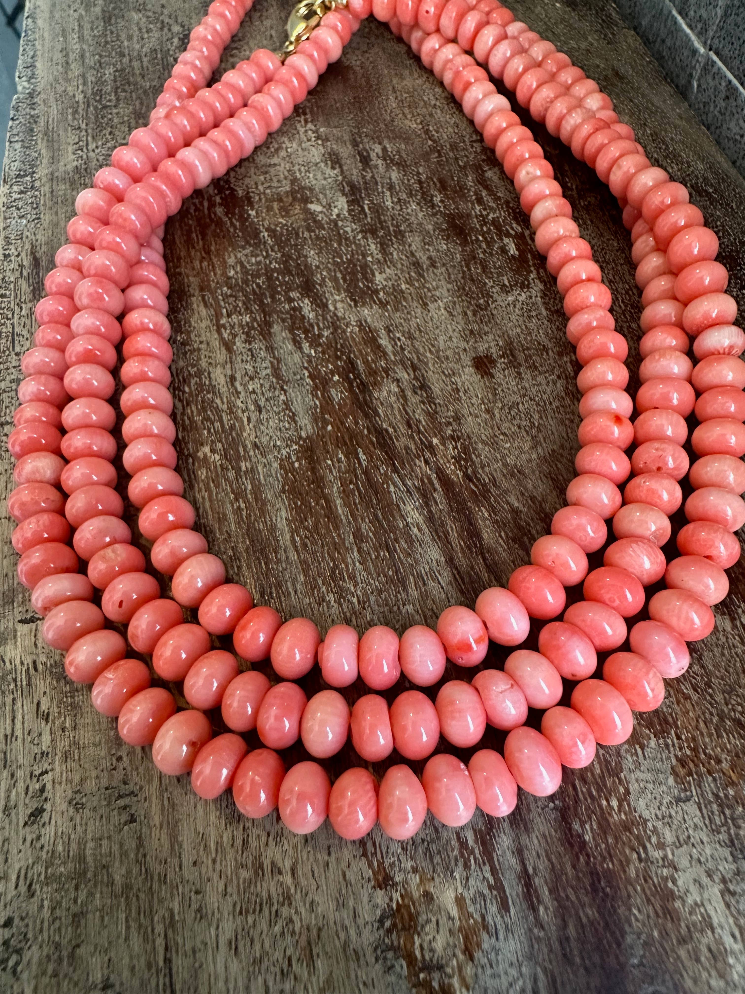 Anokhi Green | Handmade Gemstone Jewelry - Wholesale Beaded/Pearl Necklace - Coral Necklace | Pink Summer Beaded Jewelry | Clasp Necklace1