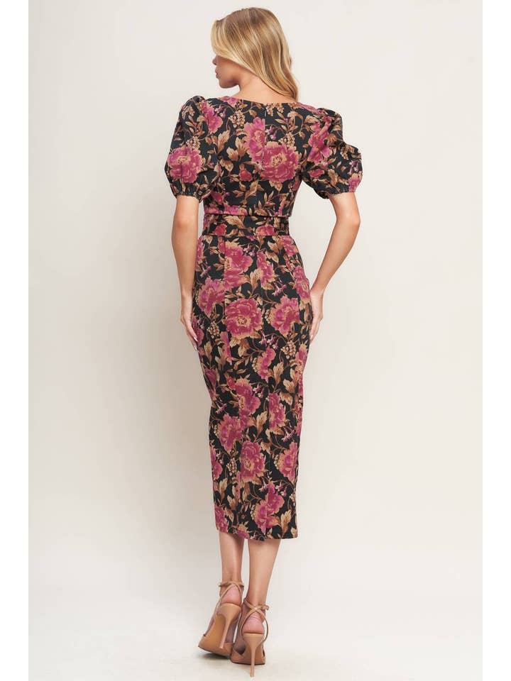 Black A printed woven midi dress - ID23128 for wholesale on Faire3