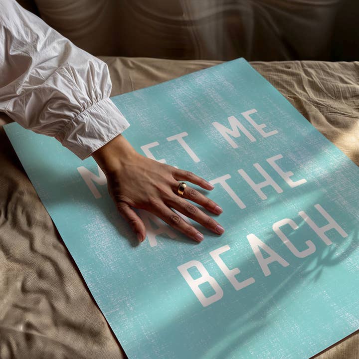 Perfect Day Print Co - Wholesale Poster - Meet Me At The Beach Poster Print, Beach Wall Art Decor