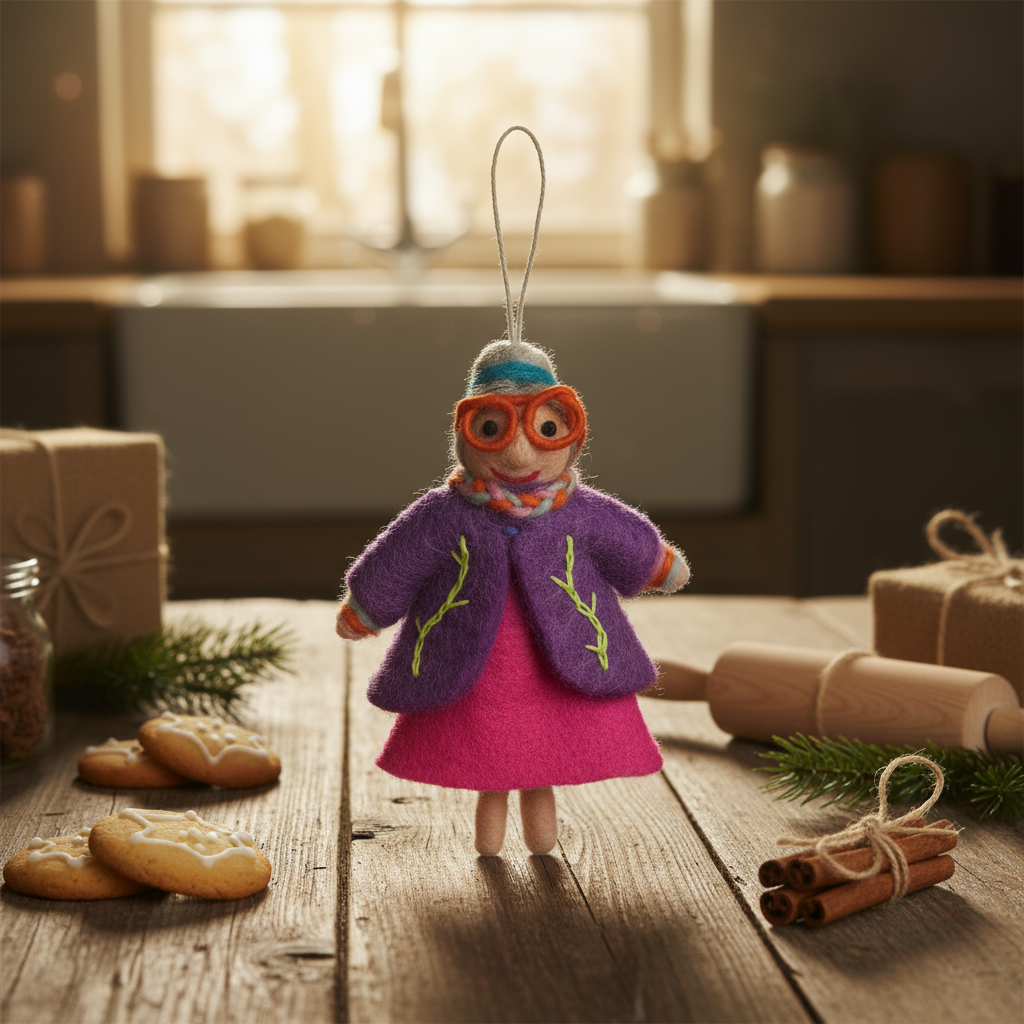 Felt So Good - Vendita all'ingrosso Set di decorazioni  - Decorazione da appendere fatta a mano in feltro Groovy Grannies7