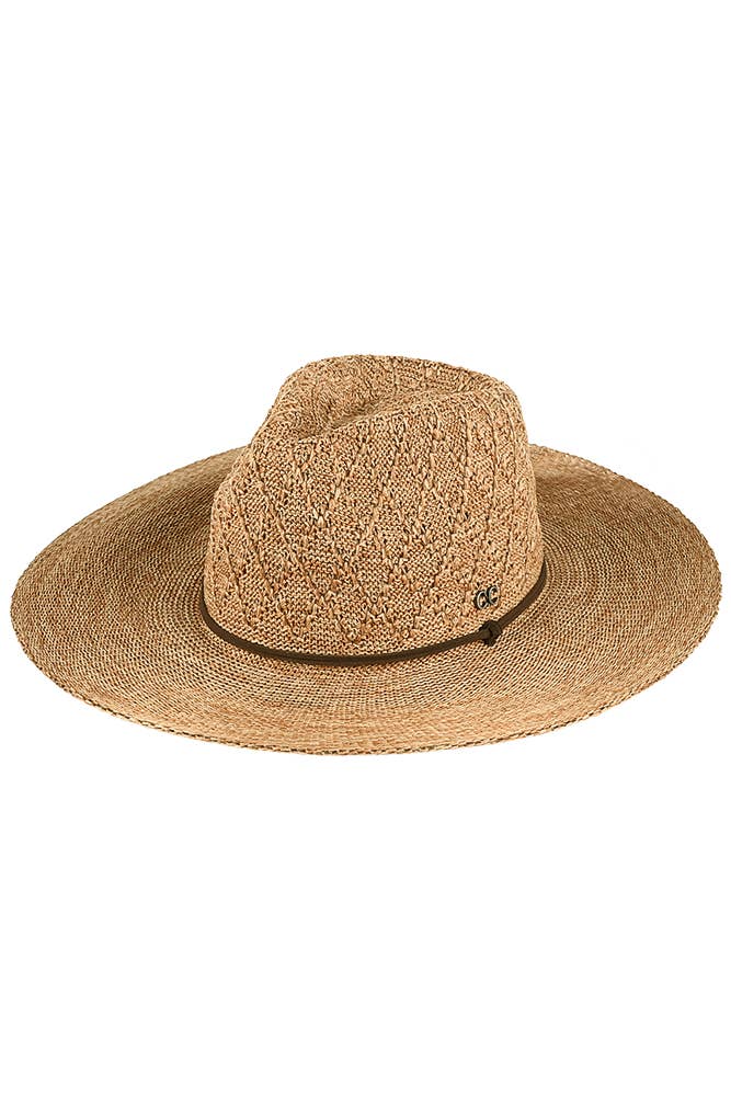 Hana - Wholesale Straw Hat - Women's - C.C Packable Pattern Panama Hat1