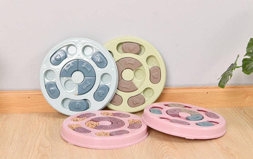 VIGOR - Vente Jouet – chien - Jouet puzzle interactif pour chien en forme de patte, plateau tournant anti-étouffement1