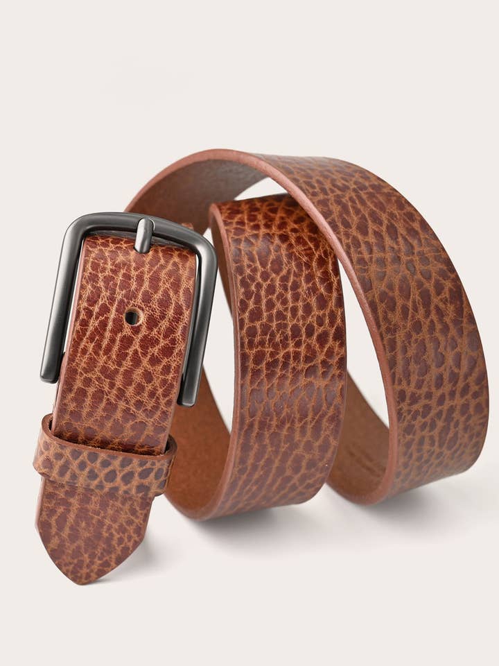 Arezzo Cognac Buffalo Leather Belt for wholesale by Marko Bardelli