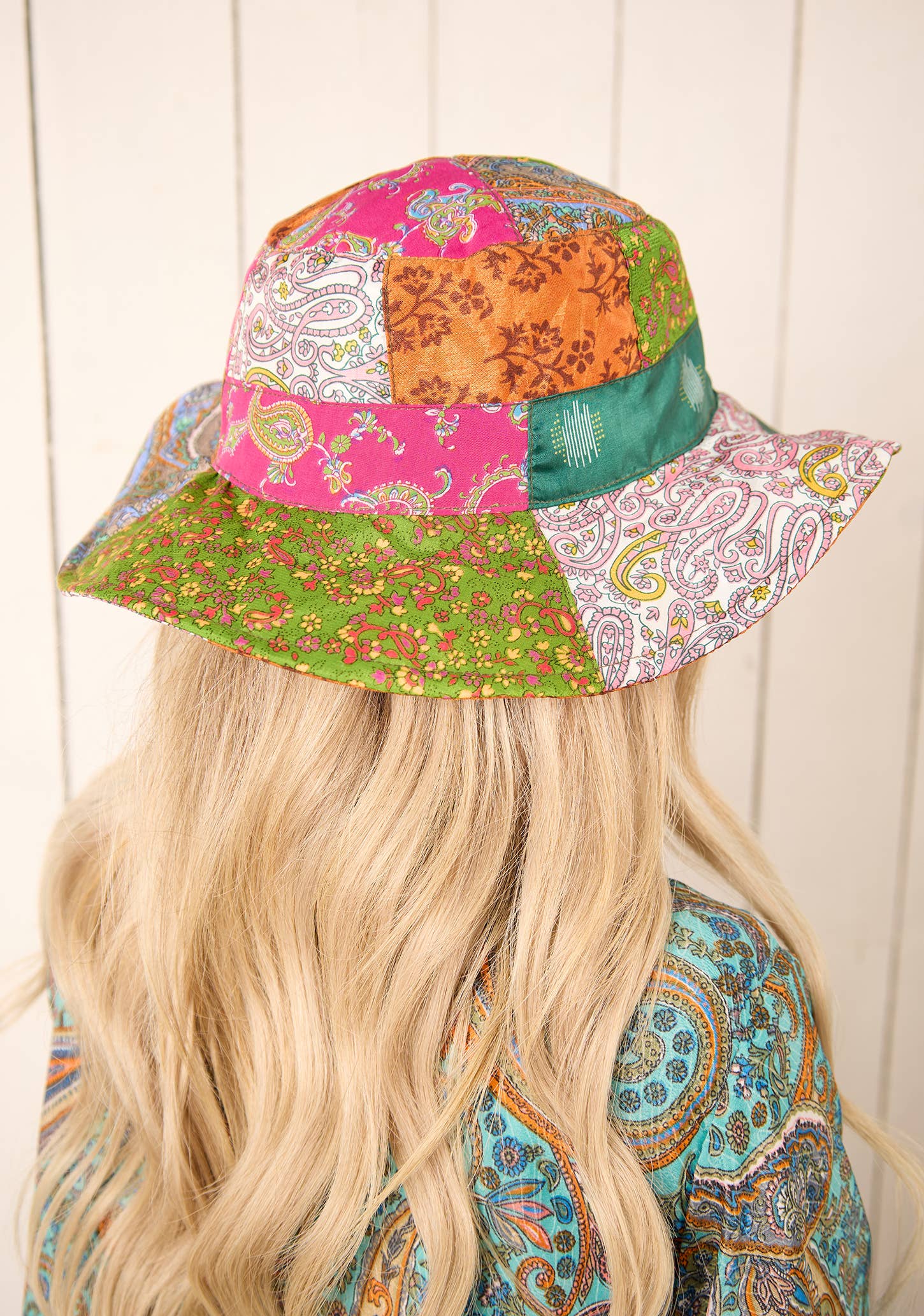 Namaste - Wholesale Bucket Hat - Women's - Recyled Sari Patchwork Hat2