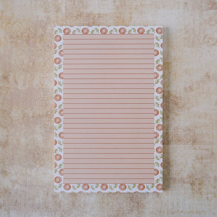 Flower Heads - Wholesale Notepad - MarigoldĀ Memo Pad | Lined Notepad | Journaling | Writing Pad