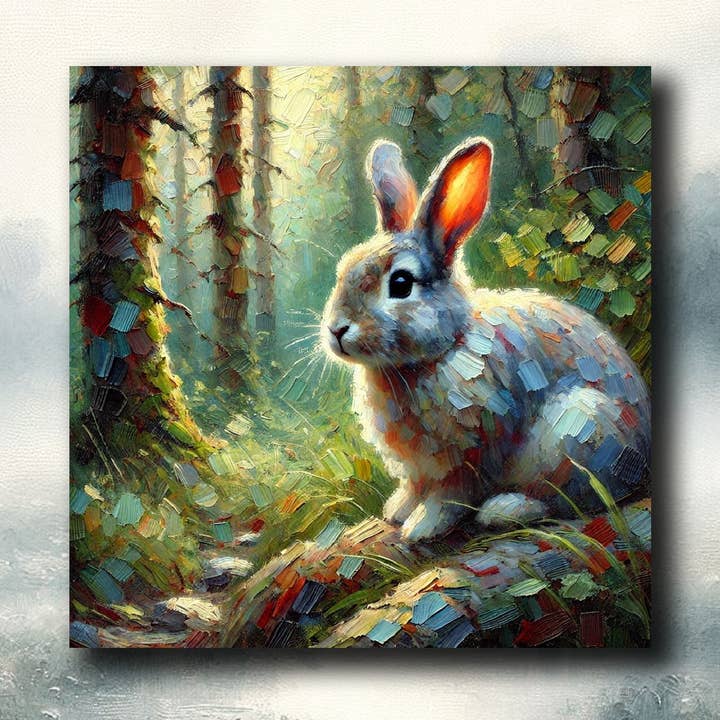 Rabbit Fridge Magnet 55x55mm for wholesale by frostedgrey