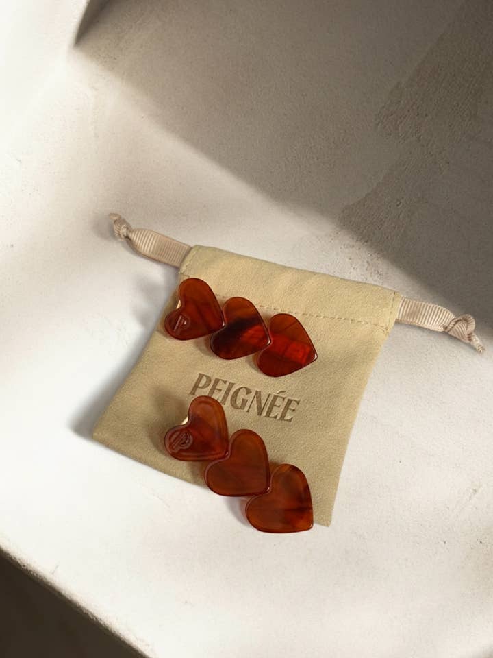 Heart Clip - Delicate Red for wholesale by Peignee Paris