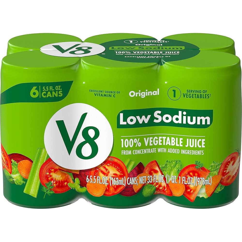 L&F Universal Goods - Wholesale Fruit Juice - V8 Vegetable Juice Low Sodium 8/6PK/5.5OZ0