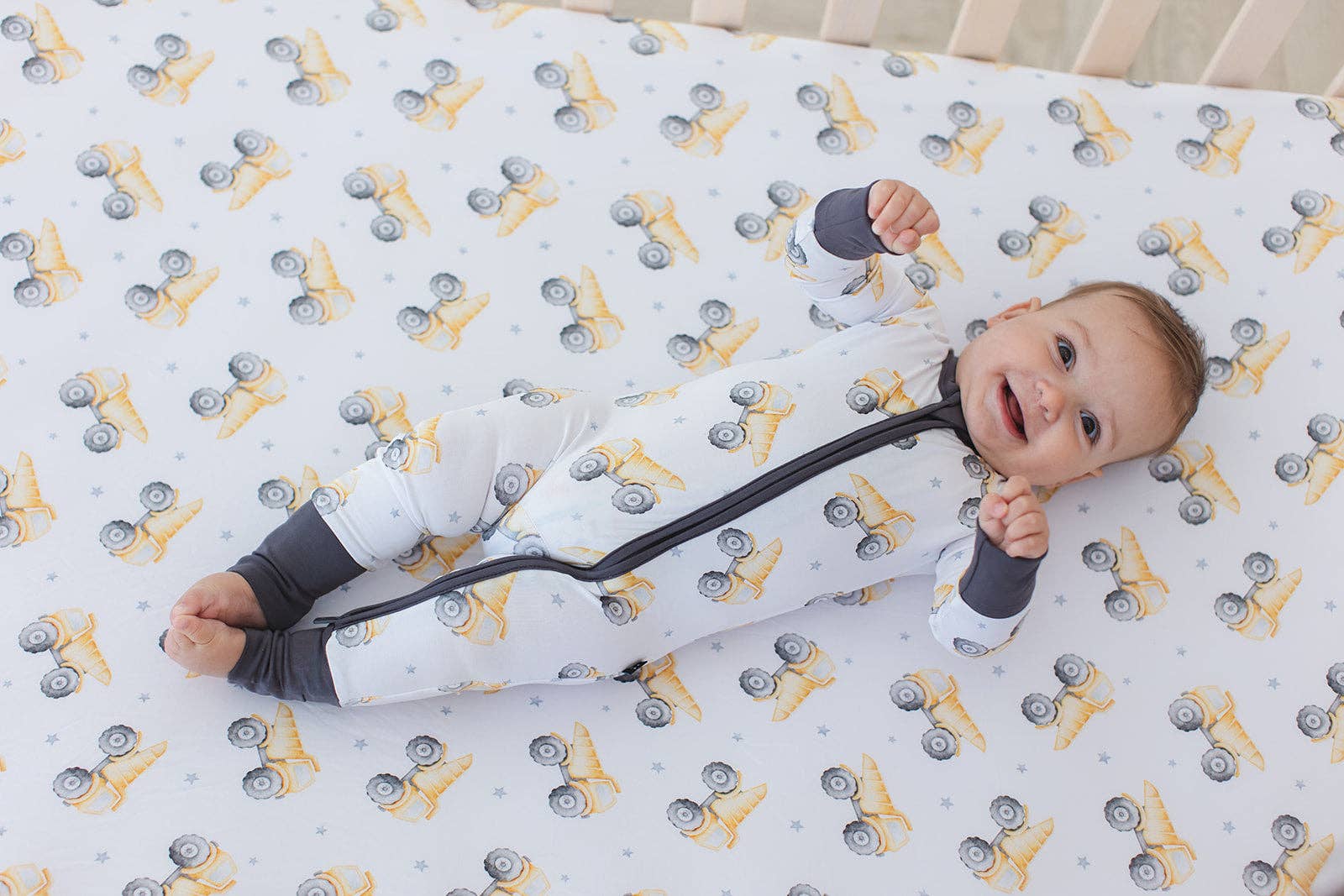 Blush Lotus - Wholesale Jumpsuit - Baby - Dump Trucks - Zippy6