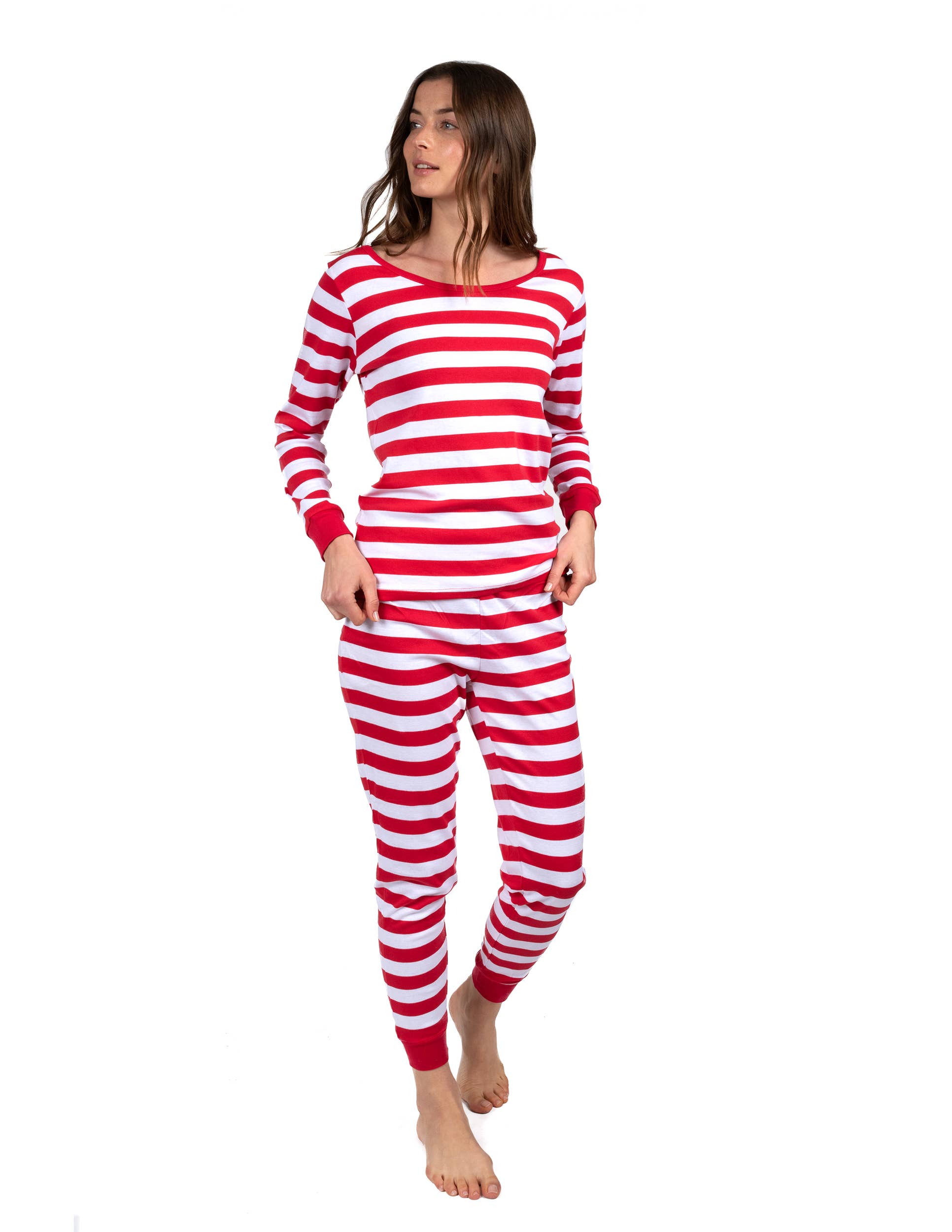 Leveret Pajamas - Wholesale Sleepwear Set - Women's - Womens Two Piece Cotton Pajamas Stripes11