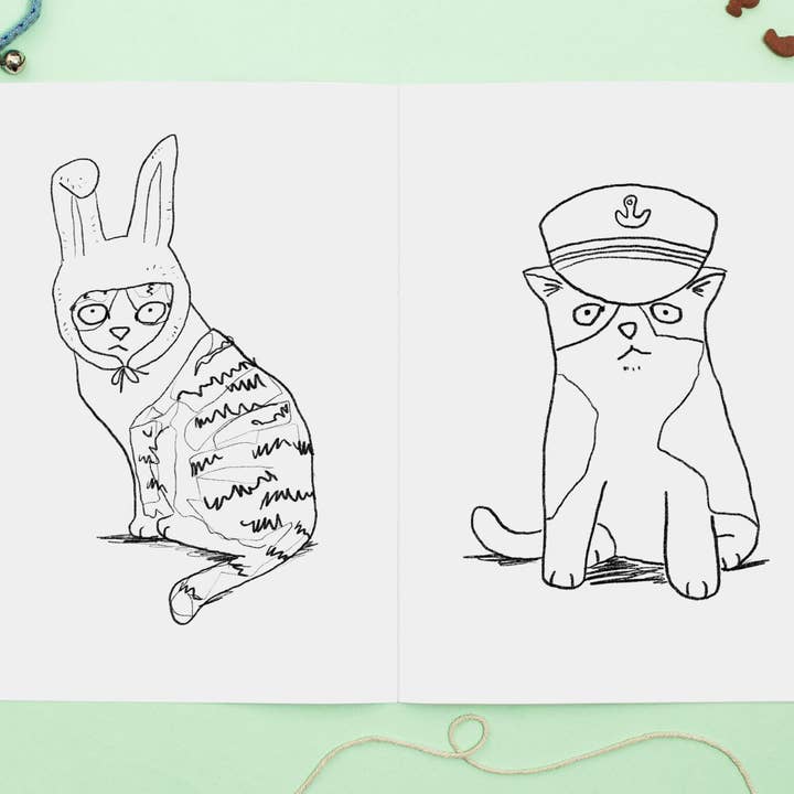 Jo Clark Design - Wholesale Coloring Book - Adult - Cats in Hats Colouring Book