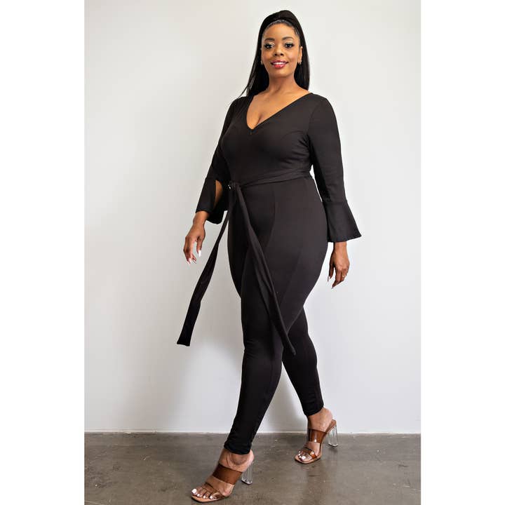 Curve Market – Großhandel Jumpsuit – Damen – OVERALL MIT GLOCKENÄRMELN UND REISSVERSCHLUSS VORNE2