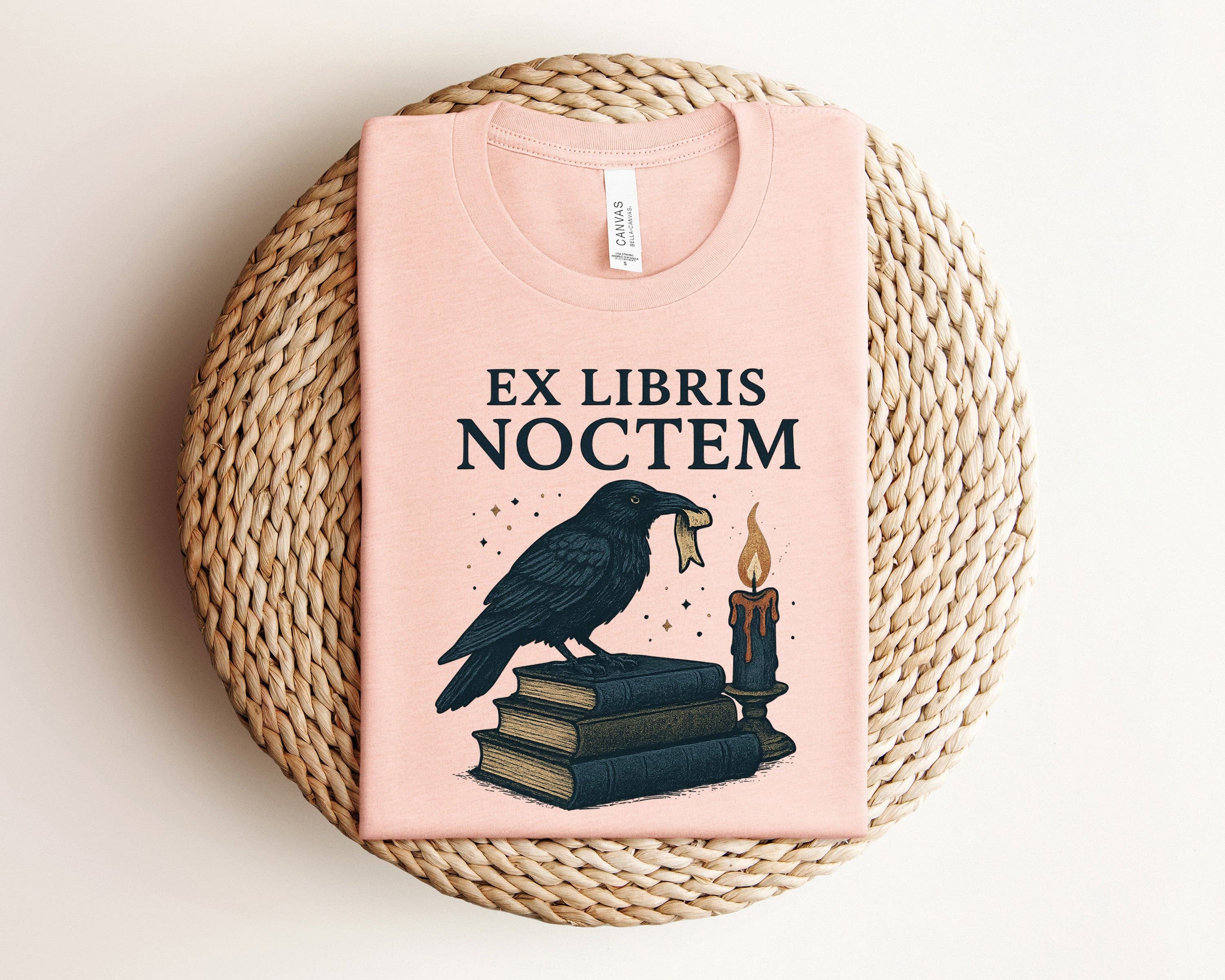 The Obstinate Octopus - Wholesale Screen Printed T-Shirt - Women's - "Ex Libris Noctem"  Night Reader's T-Shirt3