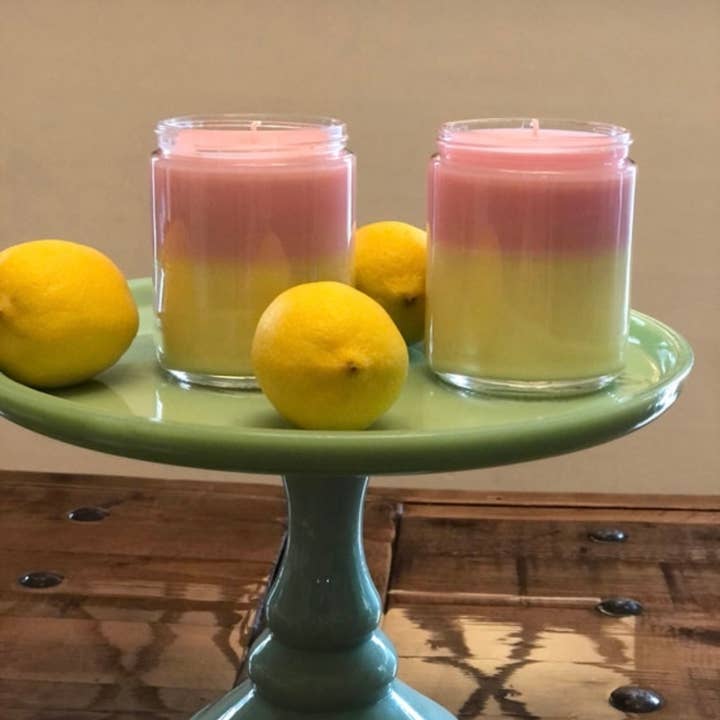 Strawberry Lemonade 9oz soy candle for wholesale by Stay Golden Soy