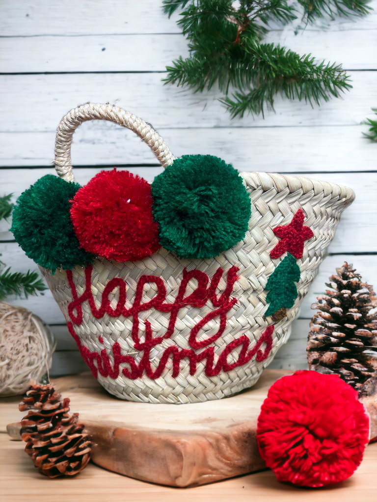 HandmadeBestSeller – wholesale Christmas decoration – Christmas decoration basket, Gift-Worthy Straw Bag2