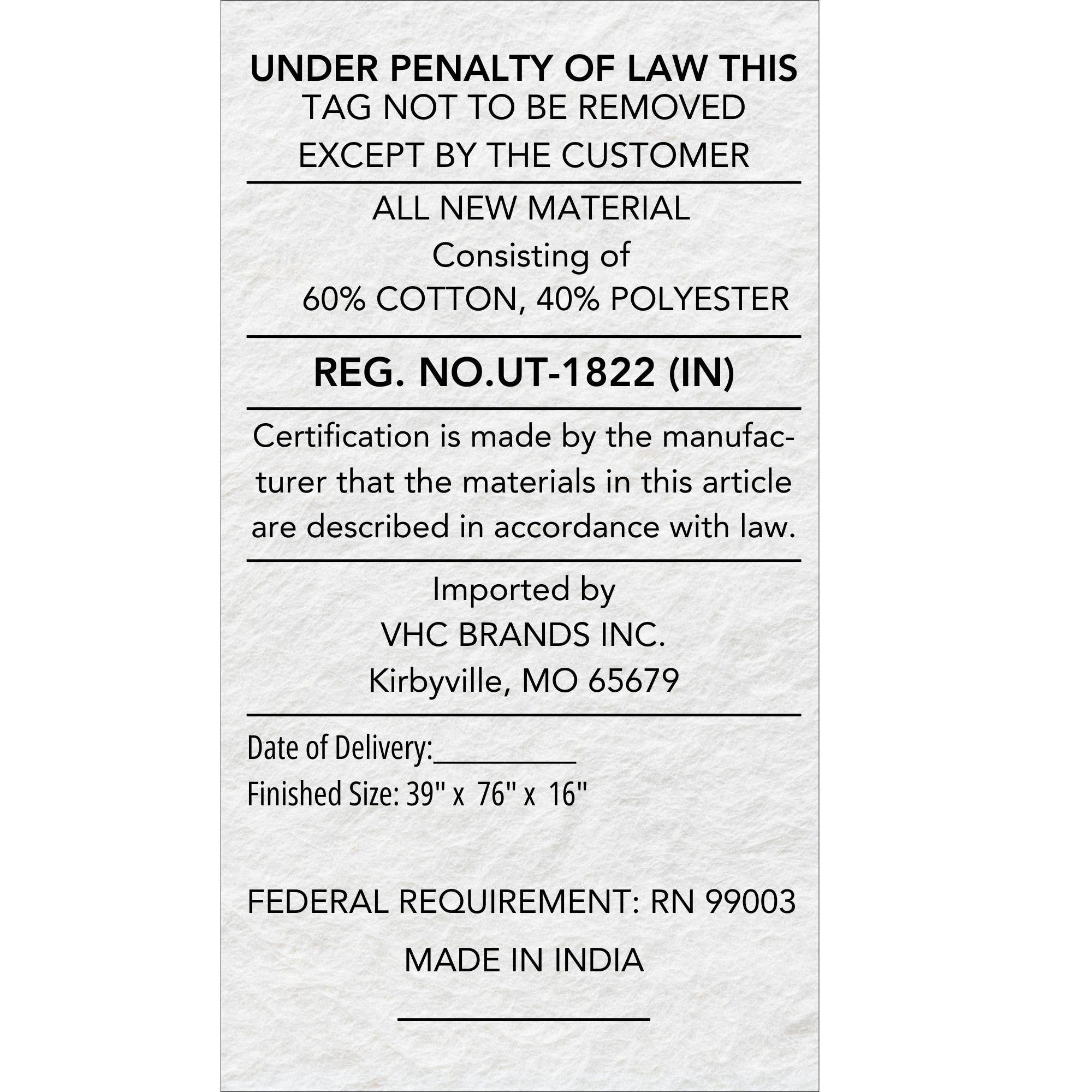 VHC Brands - Wholesale Bedskirt - Burlap Natural Fringed Twin Bed Skirt 39x76x165