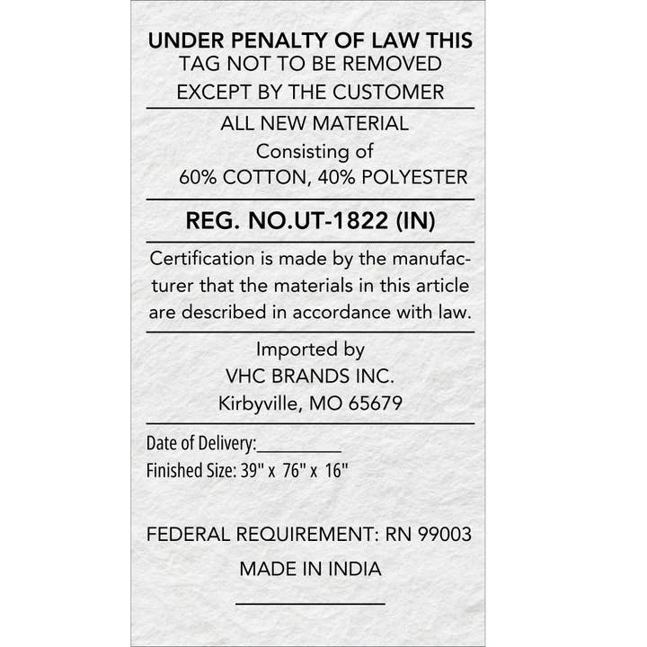 VHC Brands - Wholesale Bedskirt - Burlap Natural Fringed Twin Bed Skirt 39x76x165