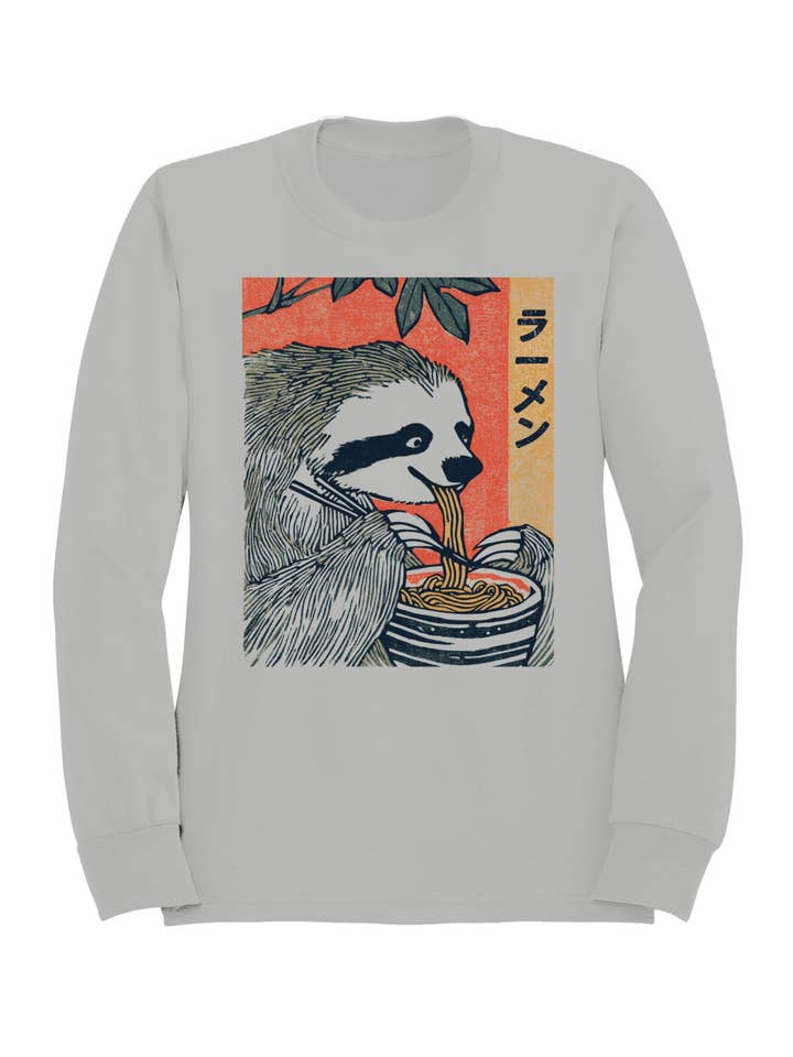 Faultier Ramen Kunst mit japanischem Text Damen Sweatshirt für den Großhandel von TShirtGuys.com