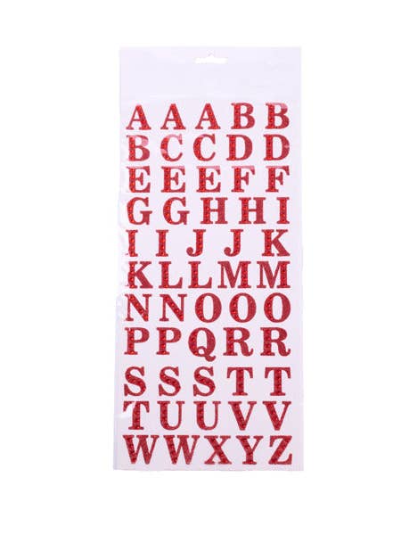 1"RHINESTONE LETTER STICKER PAGE - RED - MD031624 for wholesale by General Wholesale Inc