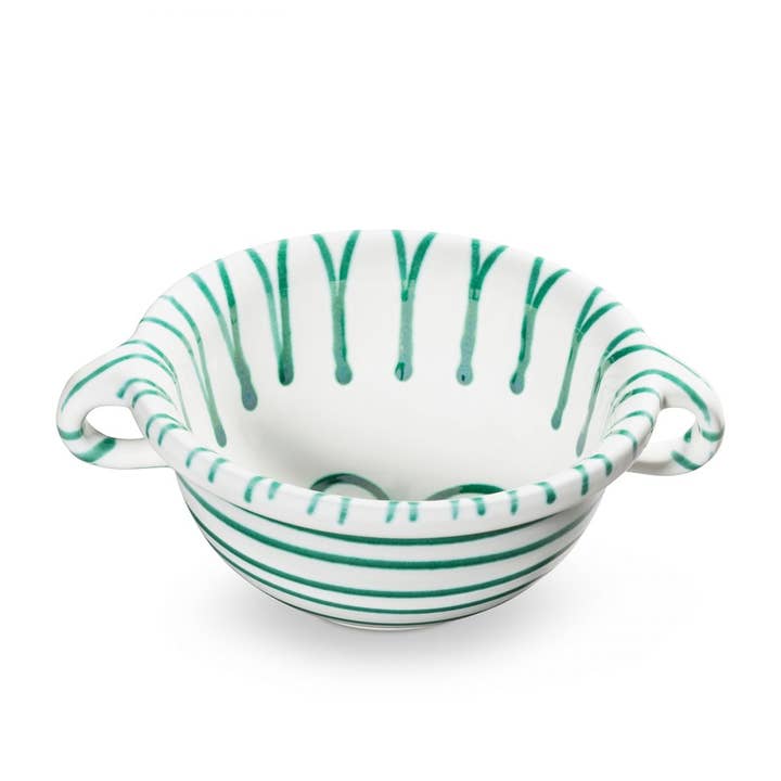 Svimmel grøn, bred (diameter 17 cm) for engroshandel hos Gmundner Keramik Handels GmbH