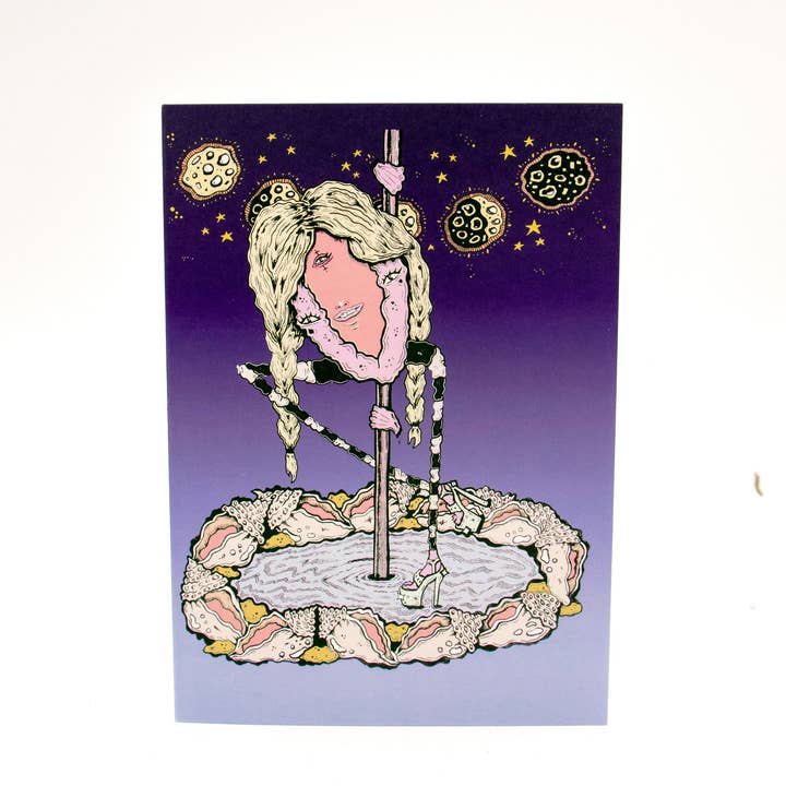 Danielle Arden O’Malley Art - Wholesale Birthday Card - Stripper Bachelor Or Birthday Party Blank Greeting Card With4