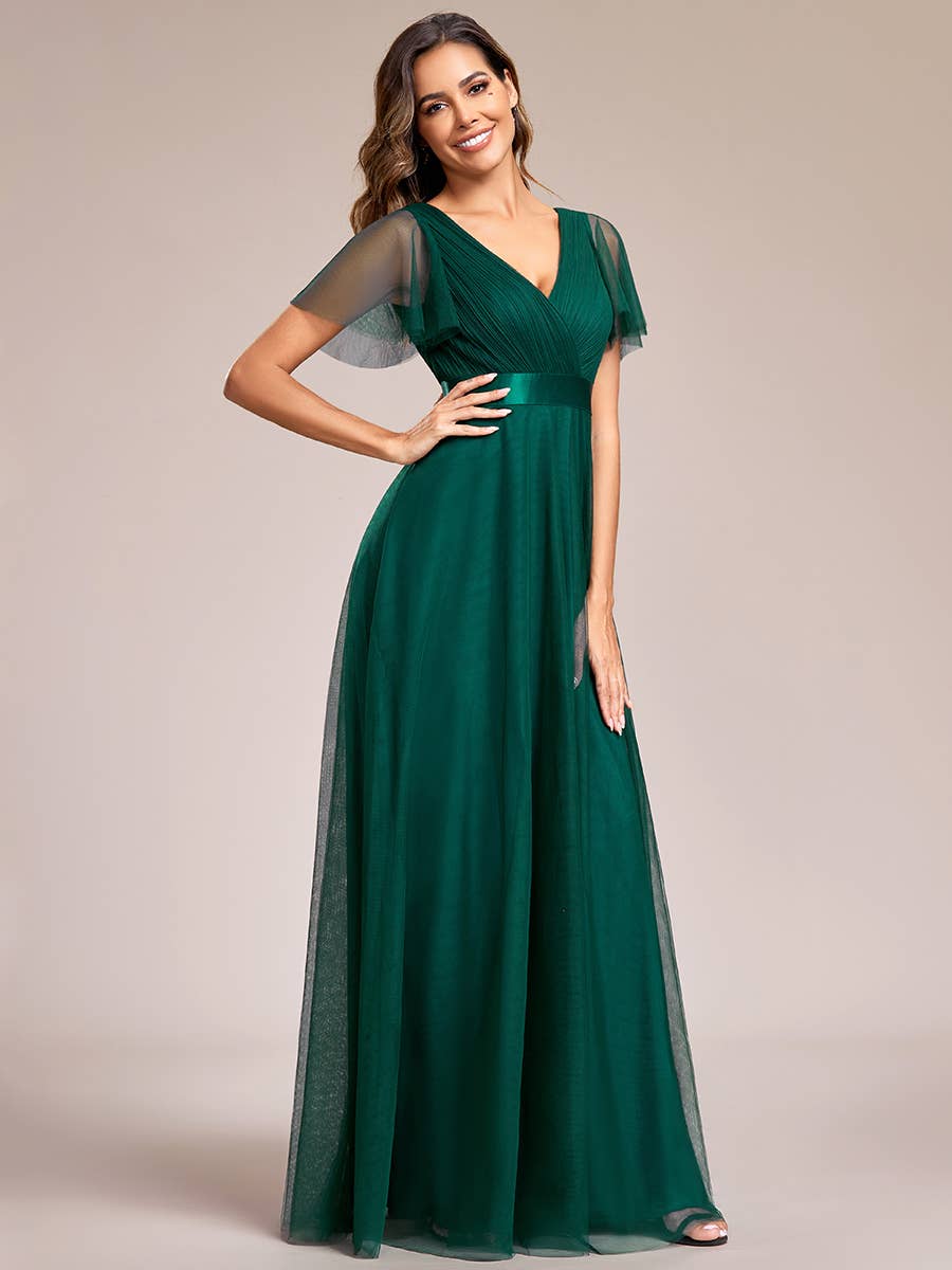 Ever-Pretty - Vente Robe de soirée – femme - Robe de demoiselle d'honneur trapèze à col en V24