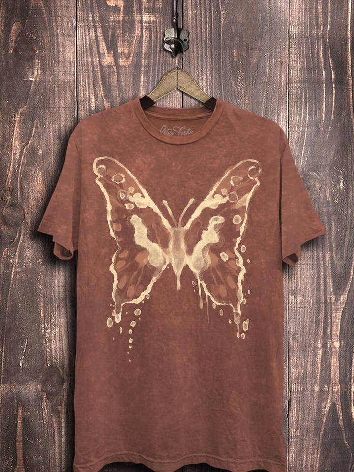 Lotus Fashion Collection - Wholesale Screen Printed T-Shirt - Women's - Butterfly Graphic Top