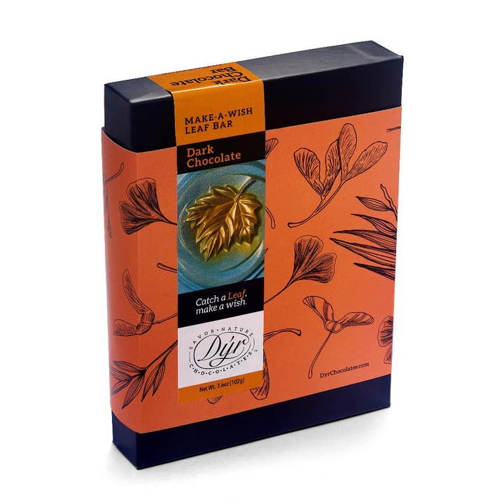 DYR Chocolate by Manya & Roumen - Wholesale Chocolate Bar - Make-a-wish Leaf Dark Chocolate Luxury gift bar1