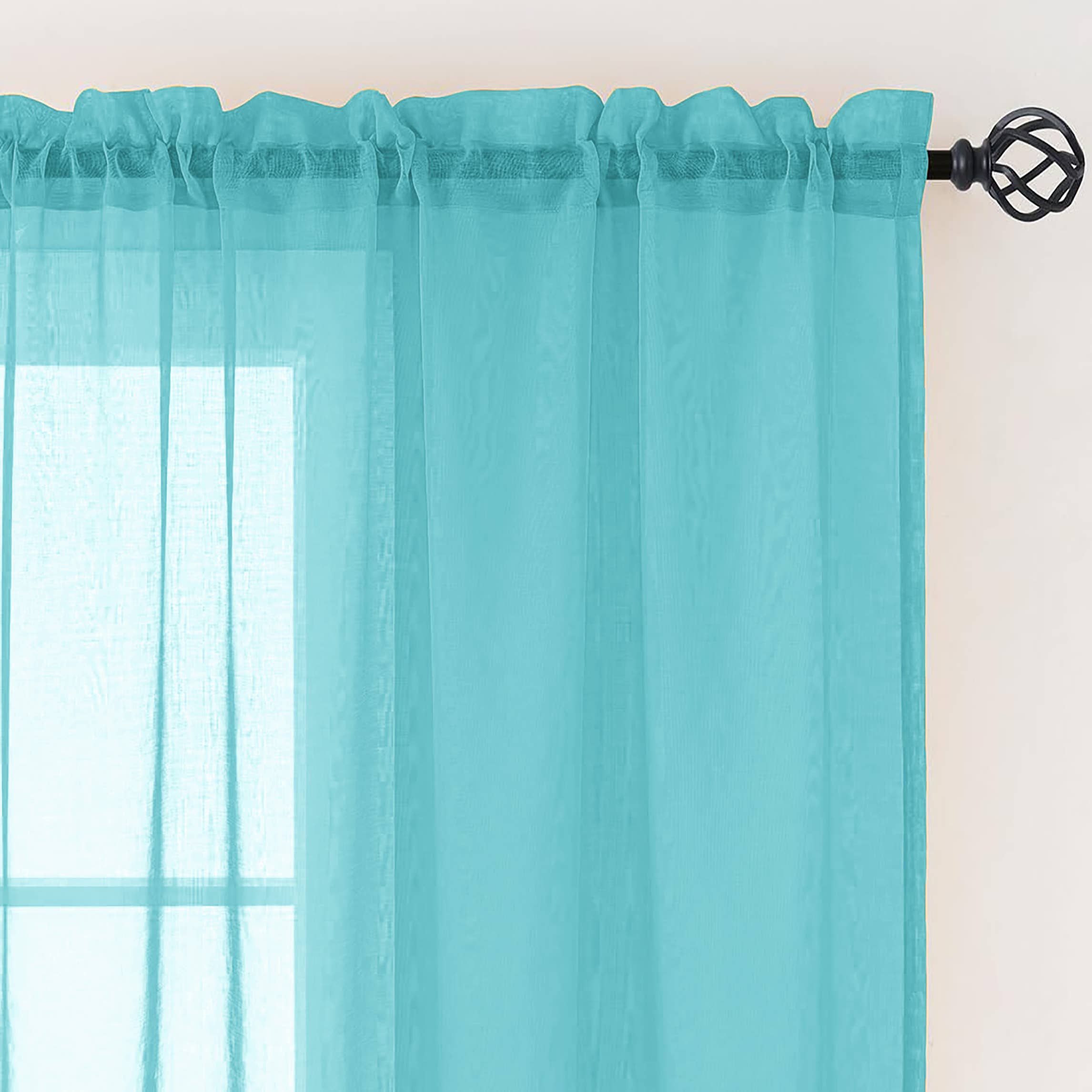 home mart goods - Wholesale Curtain - 84" Long, 2 Panels - Sheer Window Rod Pocket Curtain Set25