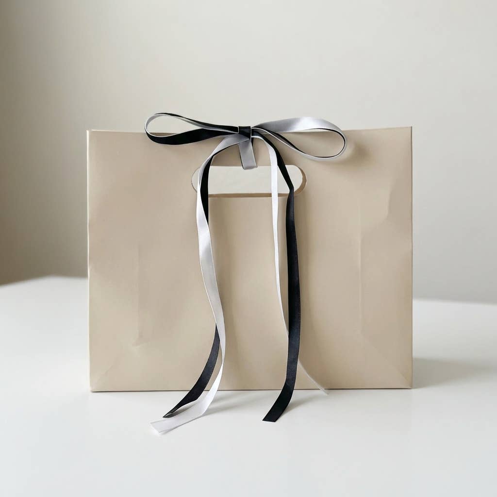 ByHome - Wholesale Gift bag - Soft Light Beige Cutout Handle Gift Bag w/ Ribbon & Tissue3