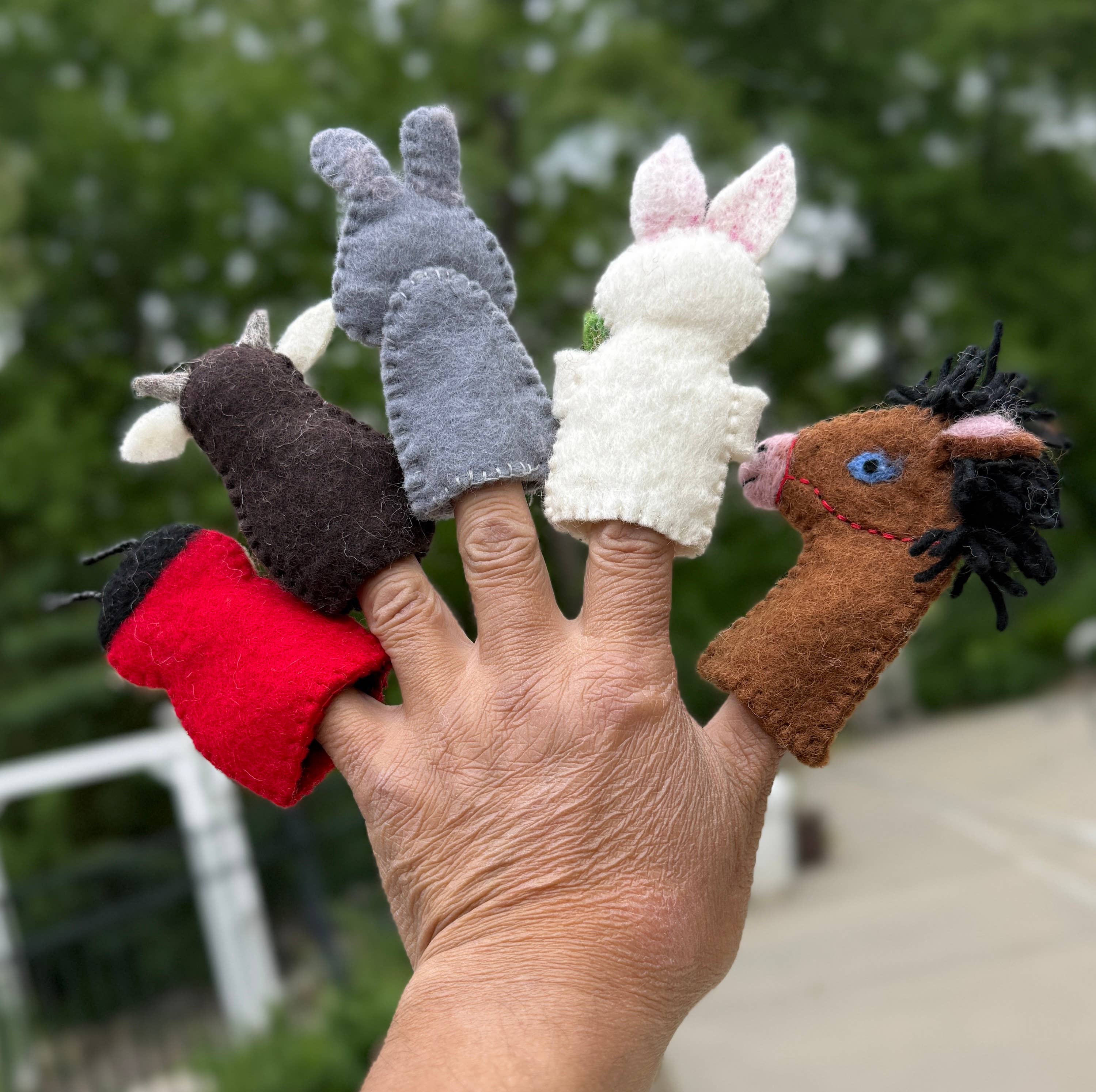 Lungta Imports - Wholesale Finger Puppet - Kids & Baby -  Finger Puppets, Animal Puppets, Farm Animals Set of 5 pcs1