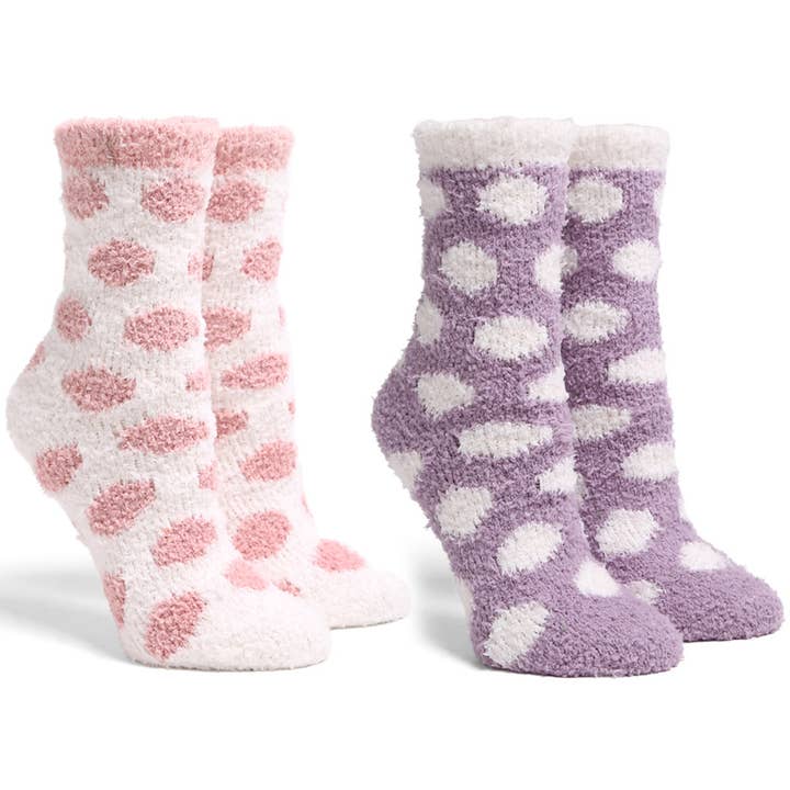 Wona Trading, Inc. - Wholesale Socks - Women's - 6Pairs - Polka Dot Patterned Luxury Soft Socks
