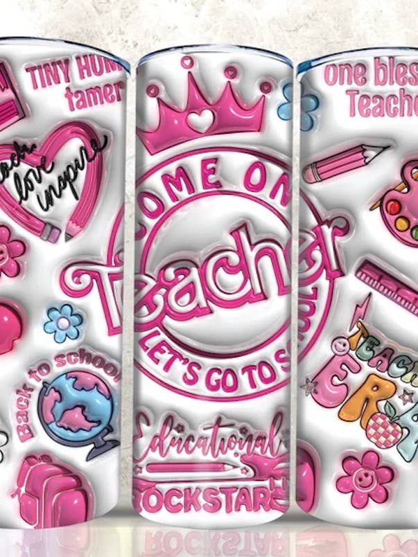 Come On Teacher Let's Go To School 3D Inflated Sublimation Wrap for wholesale by RBA Transfers