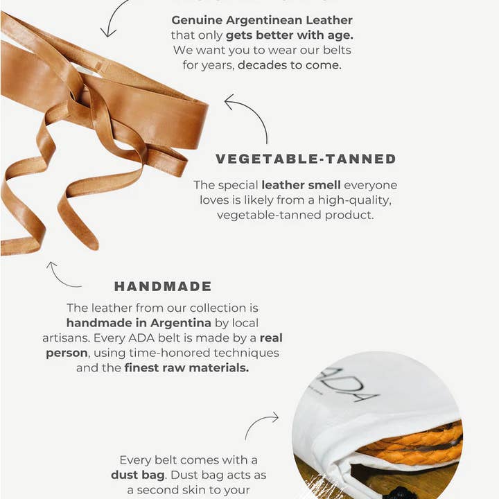 ADA Collection Belts - Wholesale Belt - Women's - Wrap Belt - Trench - OS 3