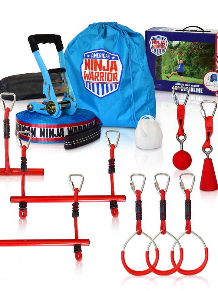 American Ninja Warrior Deluxe Ninjaline 40' Intro Kit With 9 Hanging Obstacles for wholesale by b4Adventure