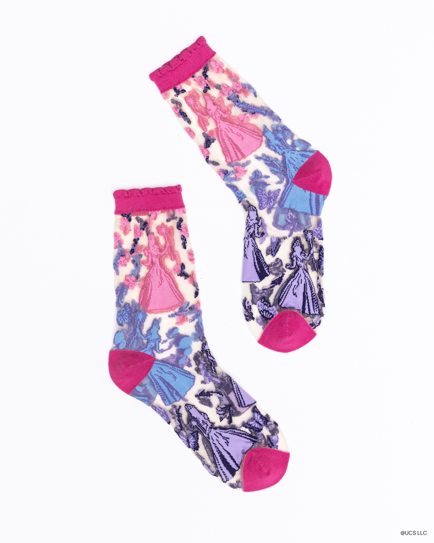 Sock Candy – Großhandel Socken – Damen – Wicked Glinda Silhouette Rüschensocke aus transparentem Stoff1