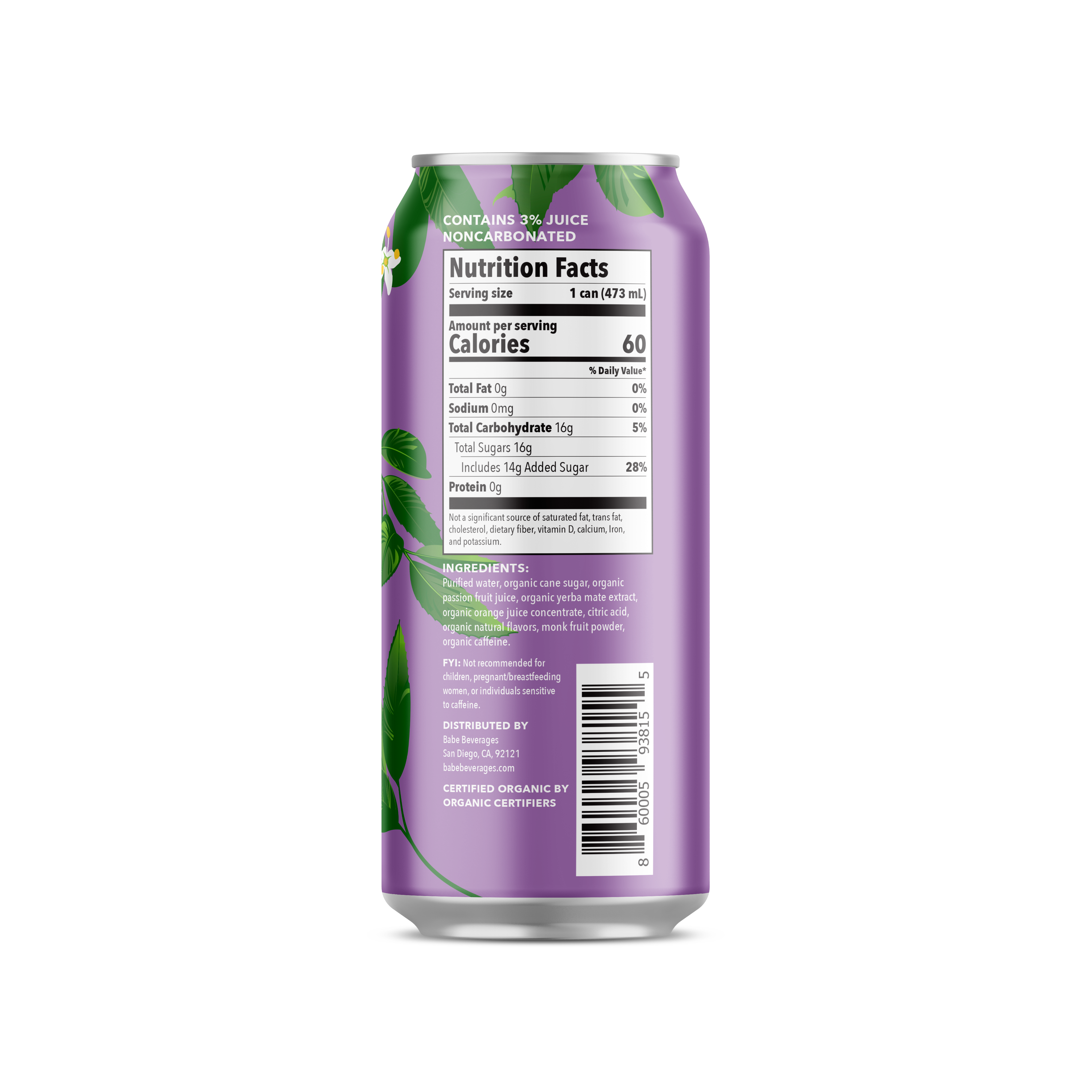 Babe Beverages - Wholesale Iced Tea - POG Yerba Mate Tea - 12 Pack1