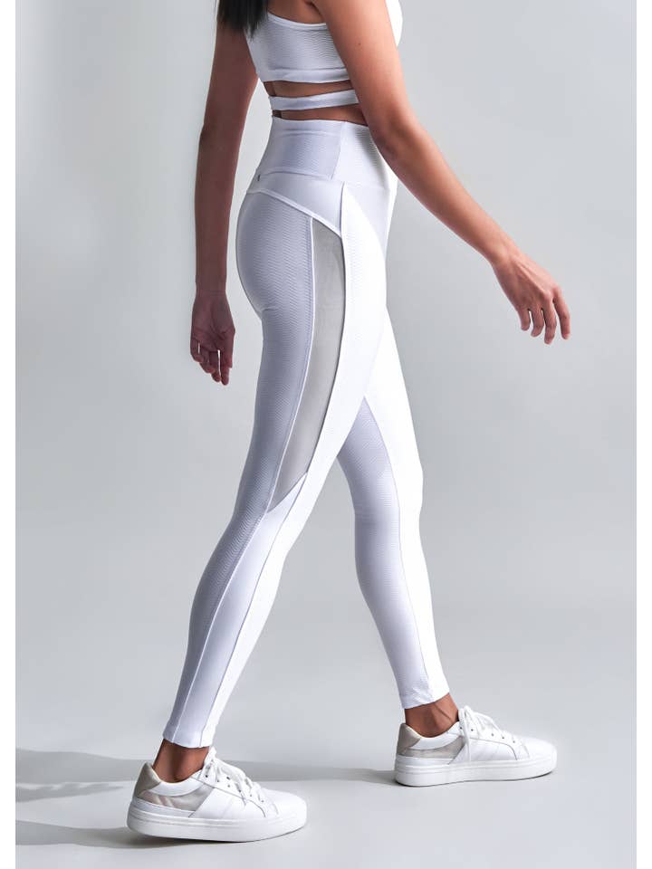 Bianco Leggings RK Texture in mesh in vendita all'ingrosso su Faire