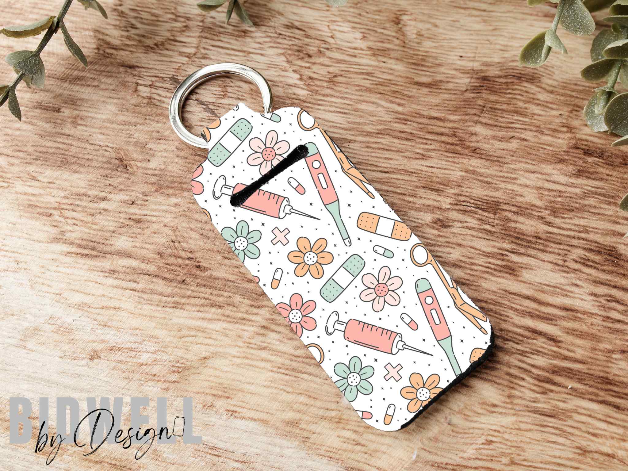 BidwellbyDesign - Vente Porte-clés – femme - Porte-clés porte-baume à lèvres Nurse Doodles2