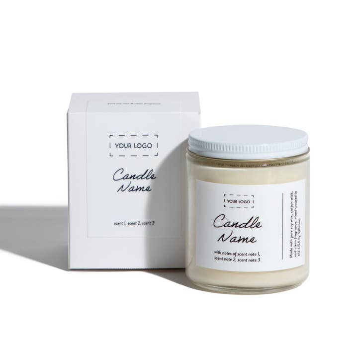 Vella & Co. by Vellabox - Wholesale Jar/Filled Candle - Custom 8oz Soy Candle – Jar, Scent & Label Options3