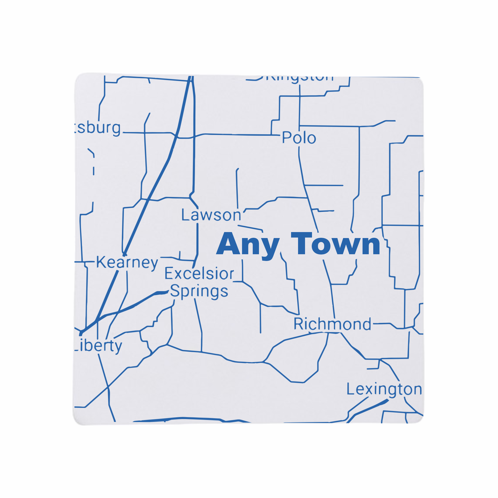 Blue Ridge Mountain Gifts - Wholesale Coasters - Any Custom Map - Ceramic Color Map Coasters - Your City/Town0