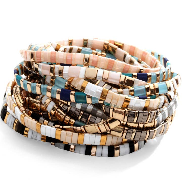 Miyuki Tila Stretch Bracelet Assortment for wholesale by Splendid Iris