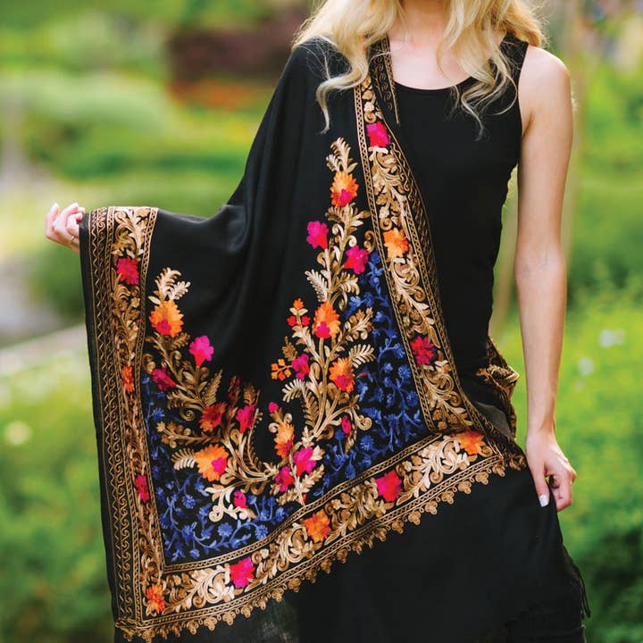 Sevya Handmade - Wholesale Wrap - Women's - Karuna Embroidered Shawls2