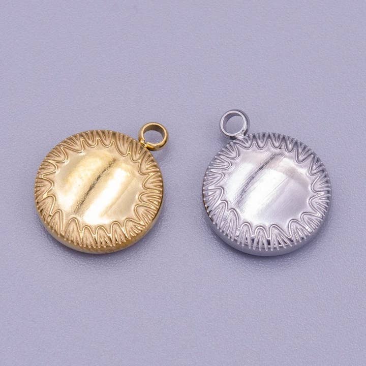 Colgante Minimalista Redondo de Acero Inoxidable Grabado en Línea en Oro y Plata | P-911 para venta al por mayor de Aim Eternal