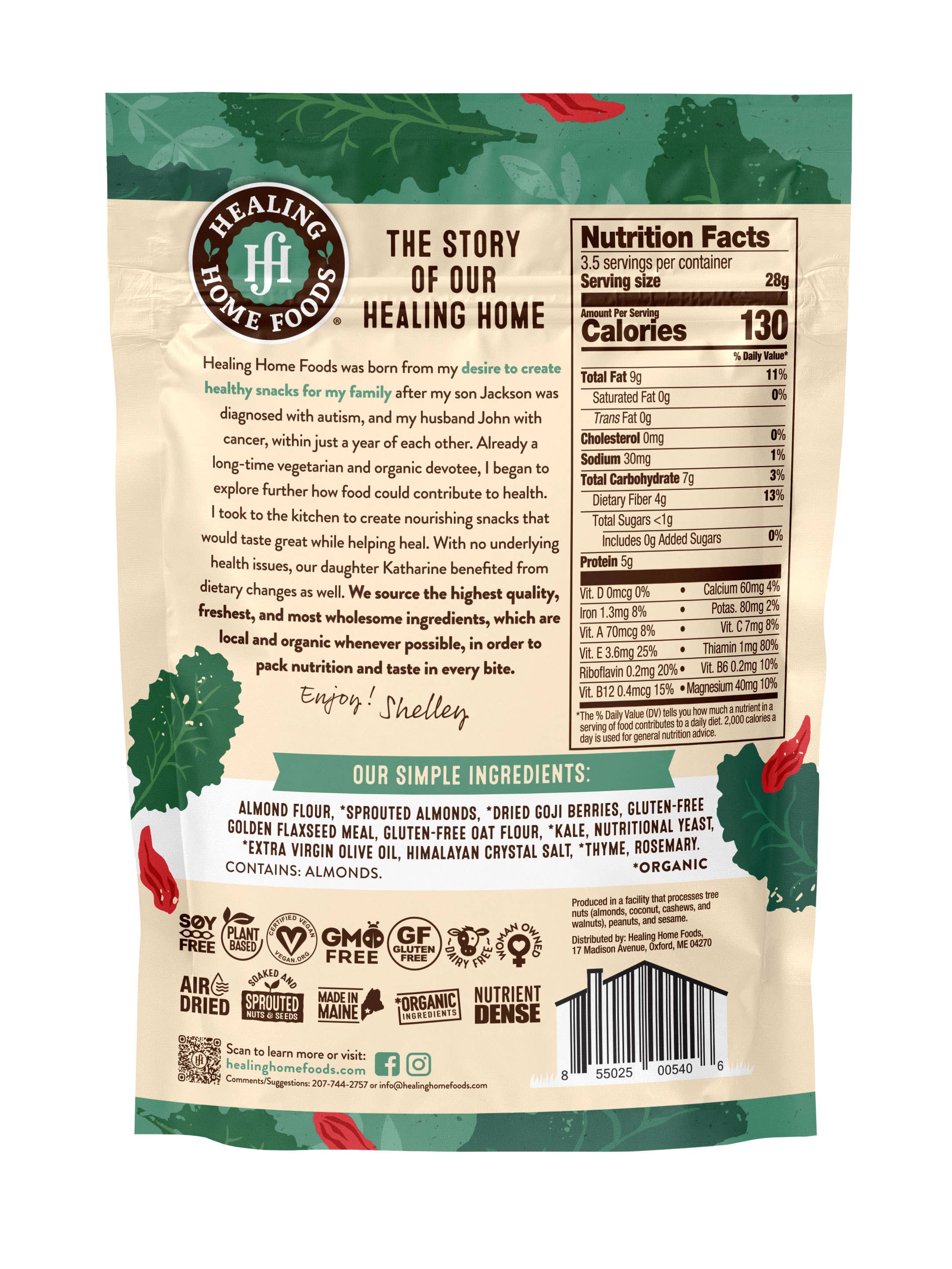 Healing Home Foods - Wholesale Crackers - Air-Dried Crackers Kale Goji1