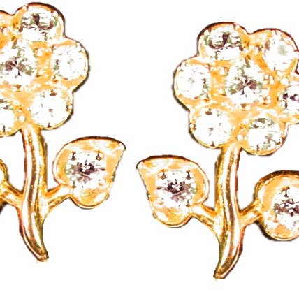 Stem Flower Earrings - Sterling Silver with Semi Precious Gemstones for wholesale by Jane A Gordon: Jewelry Art Gifts Inspiration