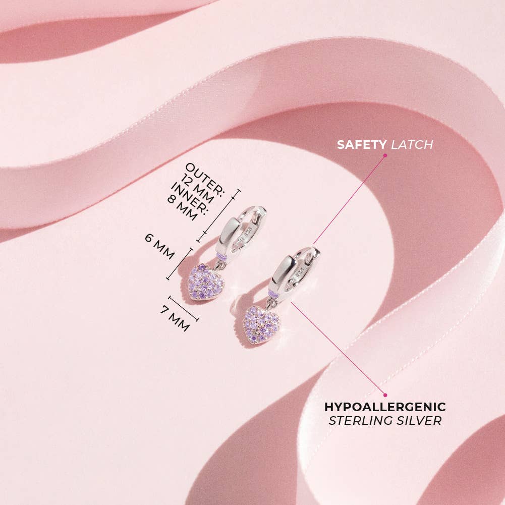 In Season Jewelry – Großhandel Ohrringe – Kinder – Puffed Heart Kinder/Mädchen Ohrringe Creolen — Sterlingsilber9