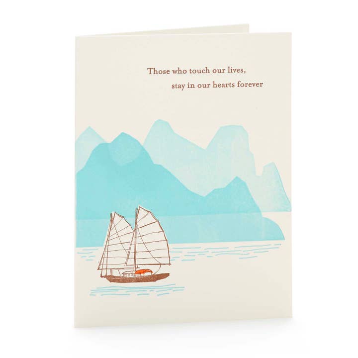 Sailing Sympathy Letterpress A2 kaart voor wholesale door Ilee Papergoods